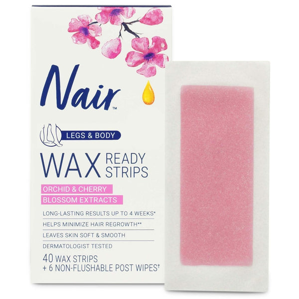 Nair Hair Remover Wax Ready- Strips 40 Count Legs/Body by Nair