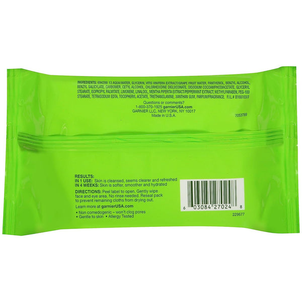 Garnier SkinActive Clean+ Refreshing Makeup Remover Wipes, 25 Wipes, 3 Count (Packaging May Vary)