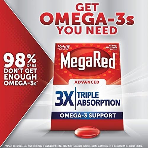 Omega-3 Fish Oil 800mg Supplement- Megared Ultra Concentration 40 softgels - EPA/DHA Fatty acids, Antioxidants, Carotenoids, 3X Absoption, No Presrvatives, No Fishy Burp Aftertaste