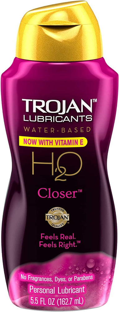 TROJAN Lubricants Water Based H2O Closer Personal Lubricant, 5.5 oz.
