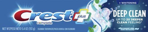 Crest Fluoride Toothpaste Effervescent Mint - 5.4 oz/Expires 05/2024