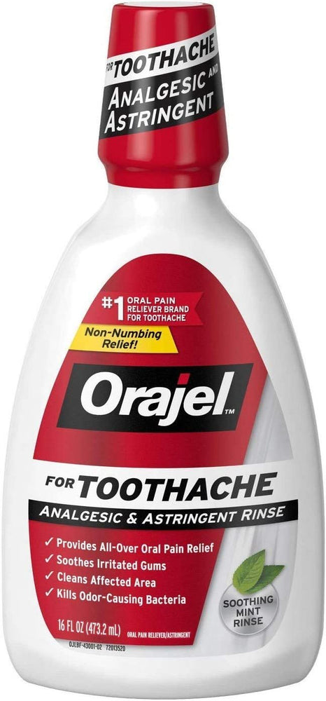 Orajel Soothing Toothache Rinse, Mint, 16 Fl.Oz