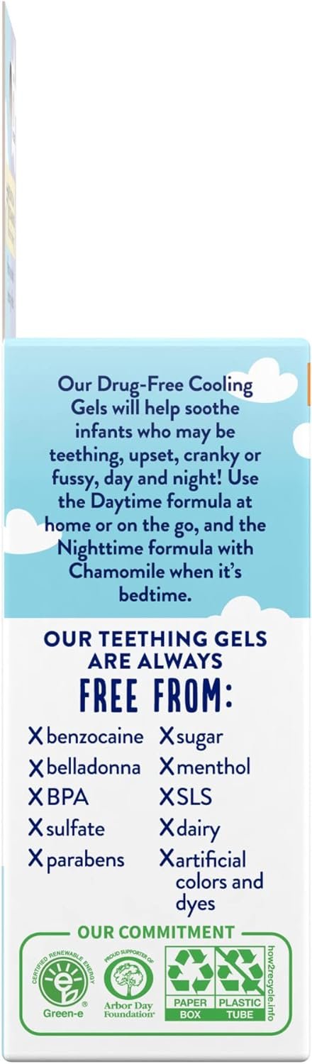 Orajel Baby Daytime & Nighttime Cooling Gels for Teething, Drug-Free, #1 Pediatrician Recommended Brand for Teething*, Two 0.18oz Tubes