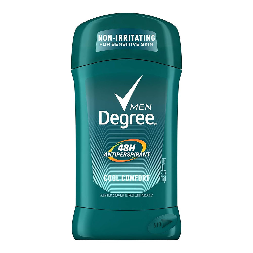 Degree Men Antiperspirant Deodorant Stick Cool Comfort 48 Hour Protection Non Irritating 2.7 oz (Packaging May Vary)