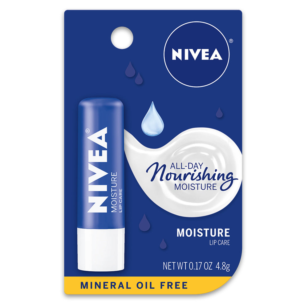 NIVEA Moisture Lip Care, Lip Balm Stick, 0.17 Oz, Pack of 1