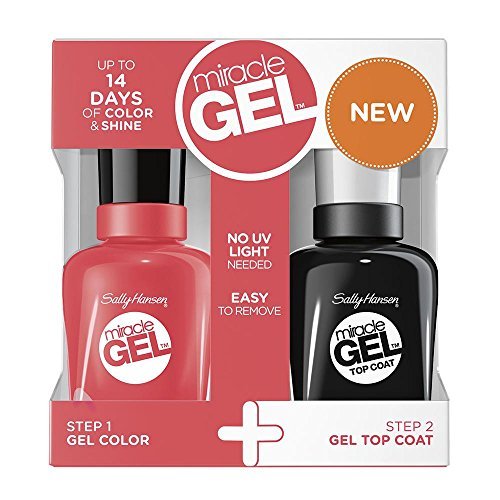 Sally Hansen Miracle Gel, Nail Polish 131 Coral Carnival + TOP COAT