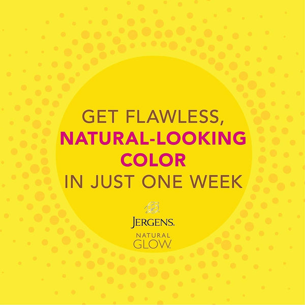 Jergens Natural Glow Sunless Tanning Lotion, Self Tanner, Fair to Medium Skin Tone, Daily Moisturizer, 7.5 Ounce, featuring Antioxidants and Vitamin E