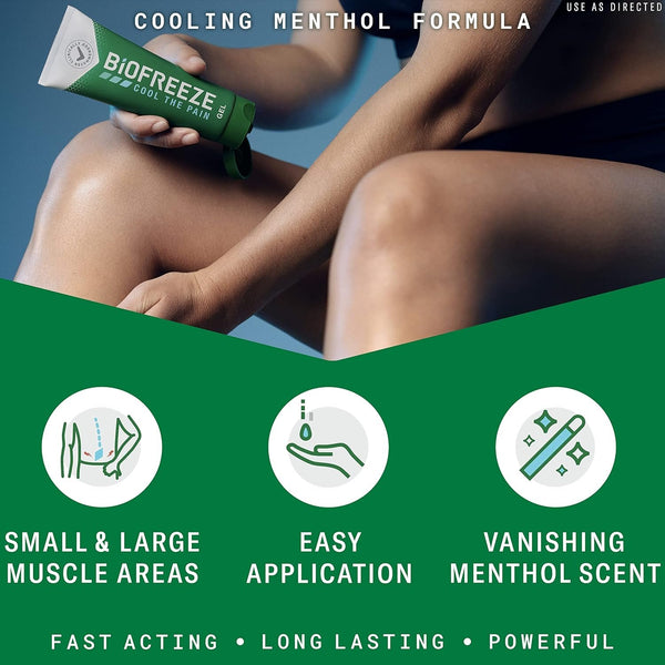 Biofreeze Pain Relief Gel, Arthritis Pain Reliver, Knee & Lower Back Pain Relief, Sore Muscle Relief, Neck Pain Relief, Pharmacist Recommended, FSA Eligible, 3 FL OZ Biofreeze Menthol Gel